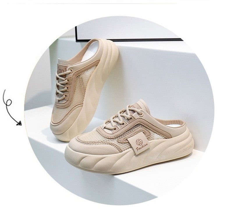 여성 볼넓은 통굽 여성뮬슬리퍼형샌들