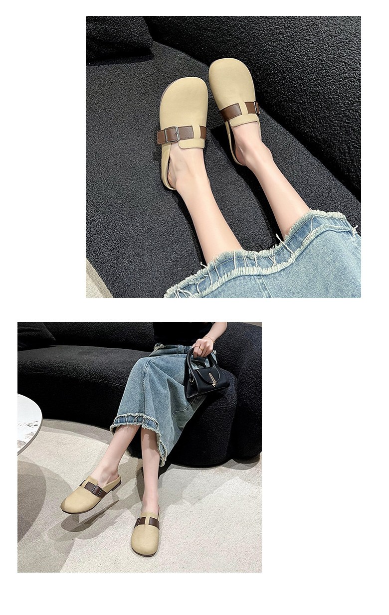 여성 발편한 반 여성뮬슬리퍼형샌들