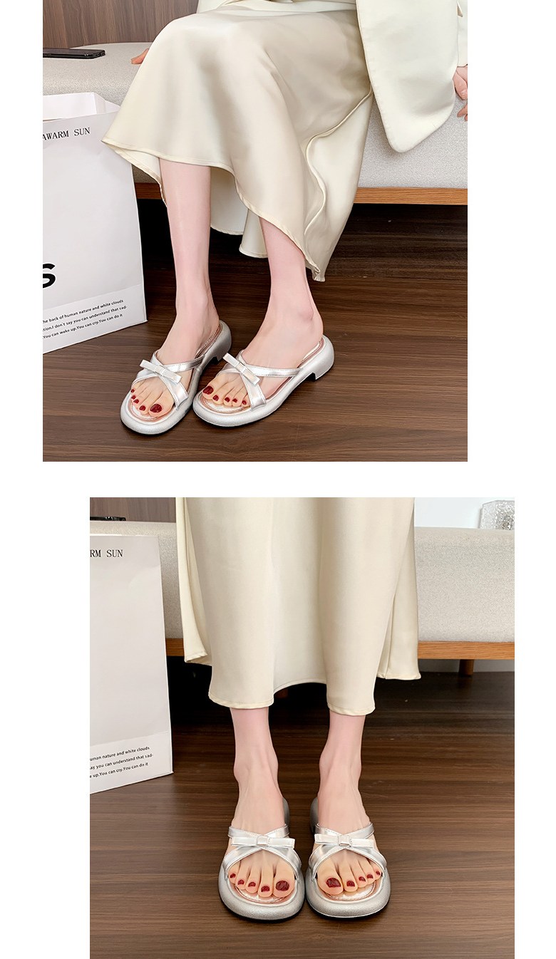 여름 여성 리본 여성뮬슬리퍼형샌들