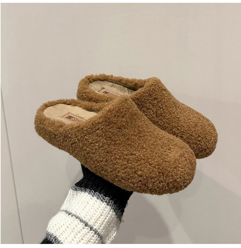 여성 발편한 털 여성뮬슬리퍼형샌들