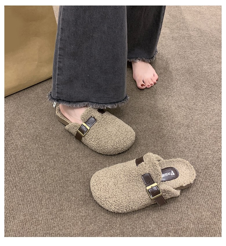 여성 따뜻한 뮬 여성뮬슬리퍼형샌들