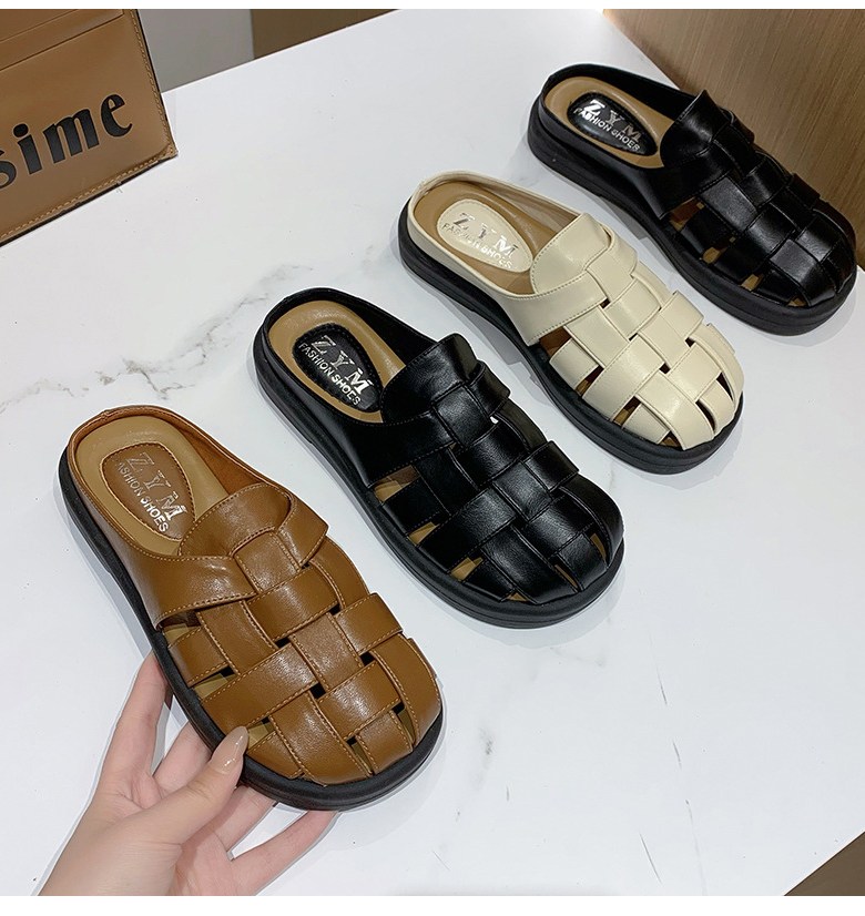 여성 발편한 사계절 여성뮬슬리퍼형샌들