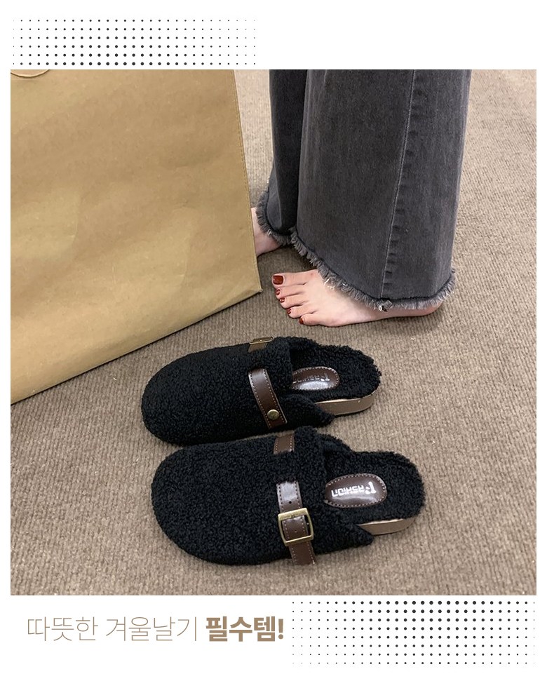 여성 따뜻한 뮬 여성뮬슬리퍼형샌들