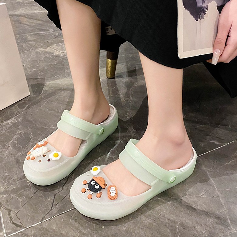 여성 발편한 캐릭터 여성뮬슬리퍼형샌들