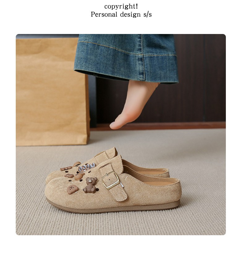 여성 귀여운 파츠 여성뮬슬리퍼형샌들