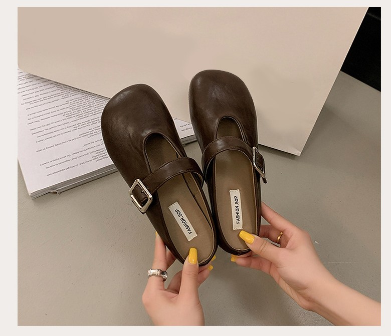 여성 버클 뮬 여성뮬슬리퍼형샌들