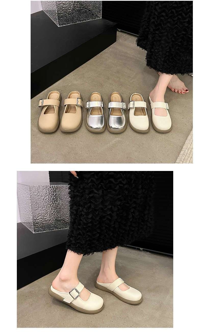 여성 심플한 뮬 여성뮬슬리퍼형샌들