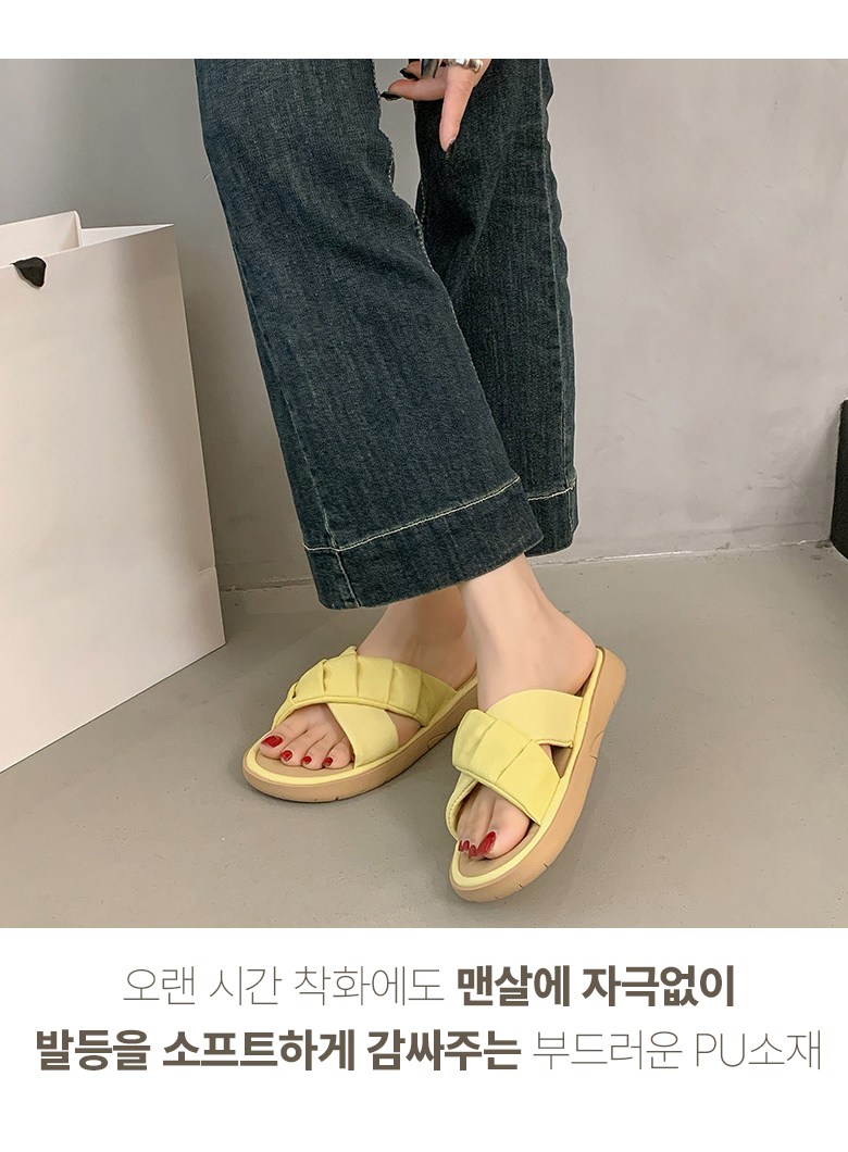 여성 발편한 스트랩 여성뮬슬리퍼형샌들