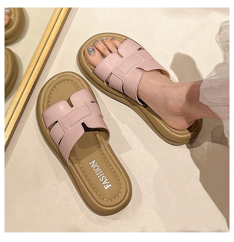 여성 발편한 통굽 여성뮬슬리퍼형샌들