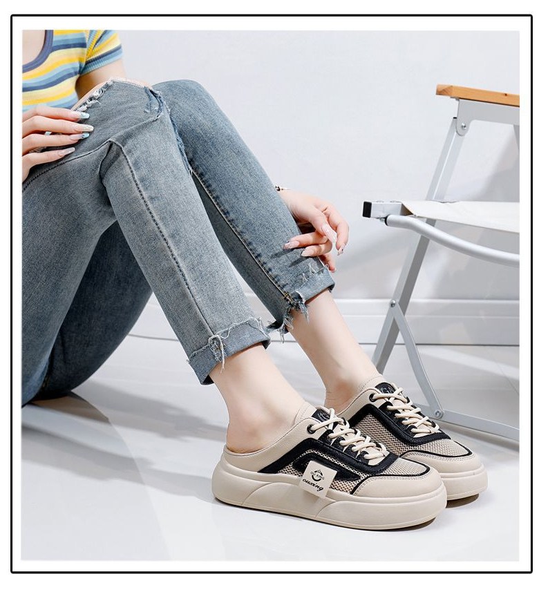 여성 발편한 메쉬 여성뮬슬리퍼형샌들