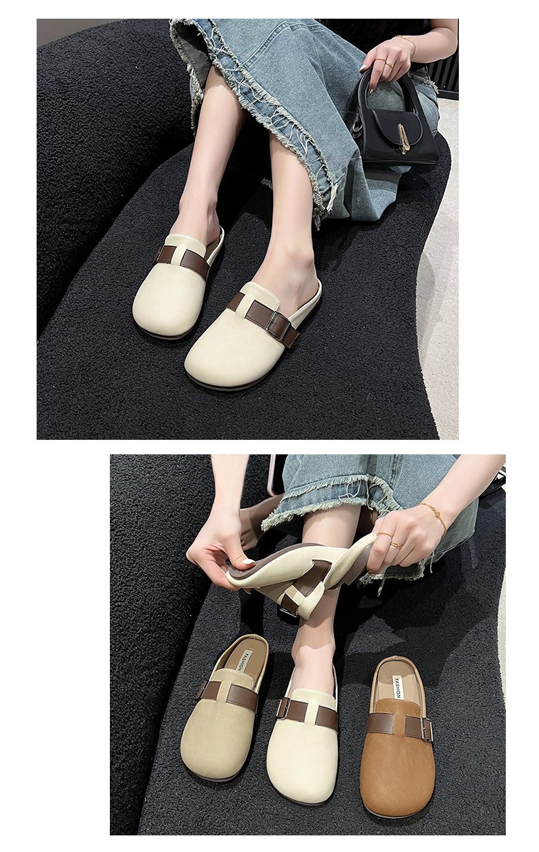 여성 발편한 반 여성뮬슬리퍼형샌들