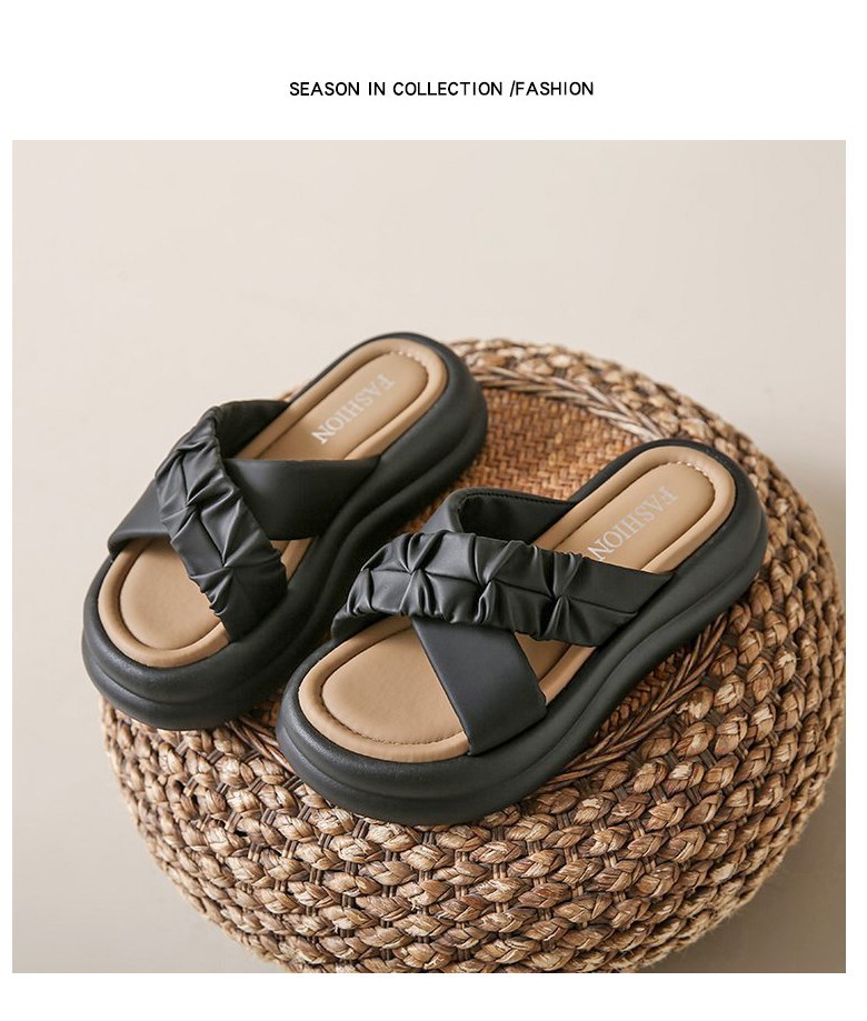 여성 빈티지 발편한 여성뮬슬리퍼형샌들