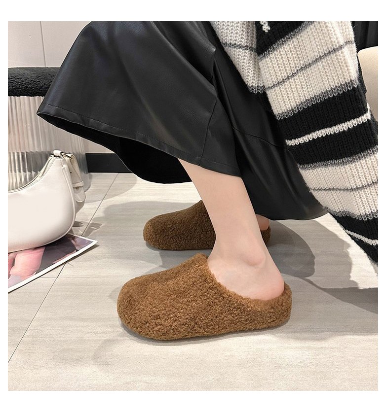 여성 발편한 털 여성뮬슬리퍼형샌들