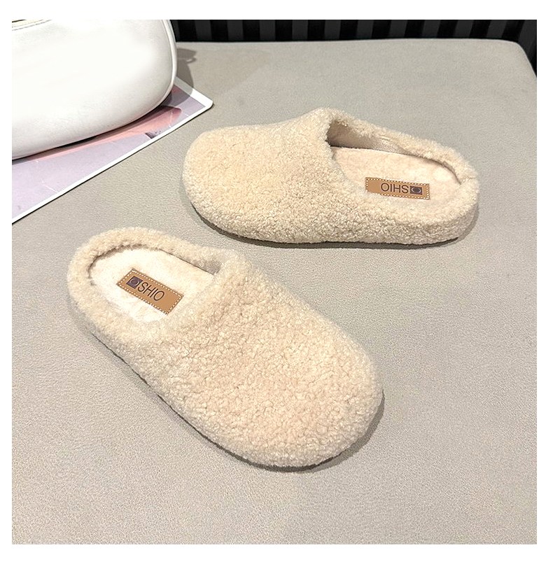여성 발편한 털 여성뮬슬리퍼형샌들