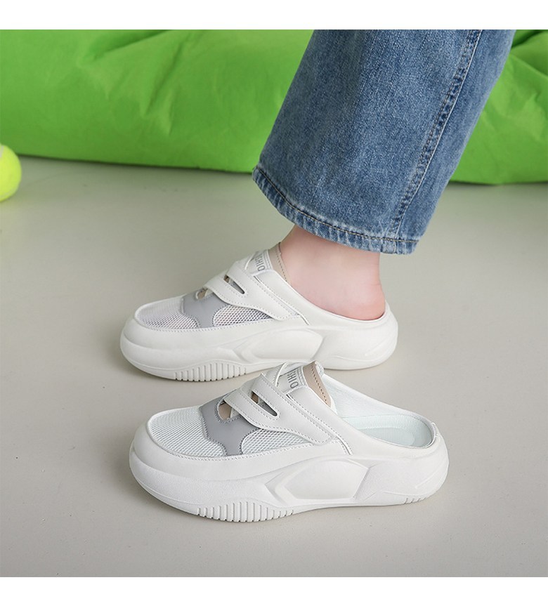 여성 볼넓은 메쉬 여성뮬슬리퍼형샌들