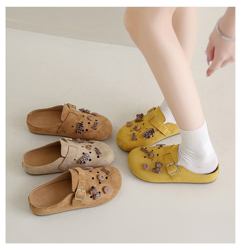 여성 귀여운 파츠 여성뮬슬리퍼형샌들