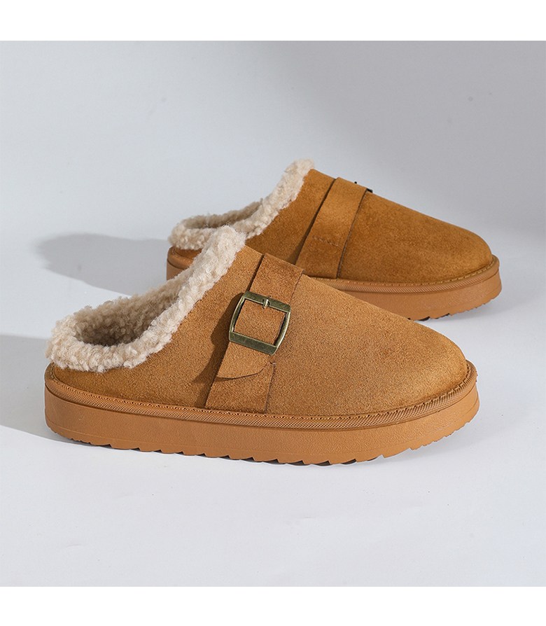 여성 빈티지 털 여성뮬슬리퍼형샌들