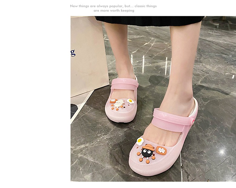 여성 발편한 캐릭터 여성뮬슬리퍼형샌들