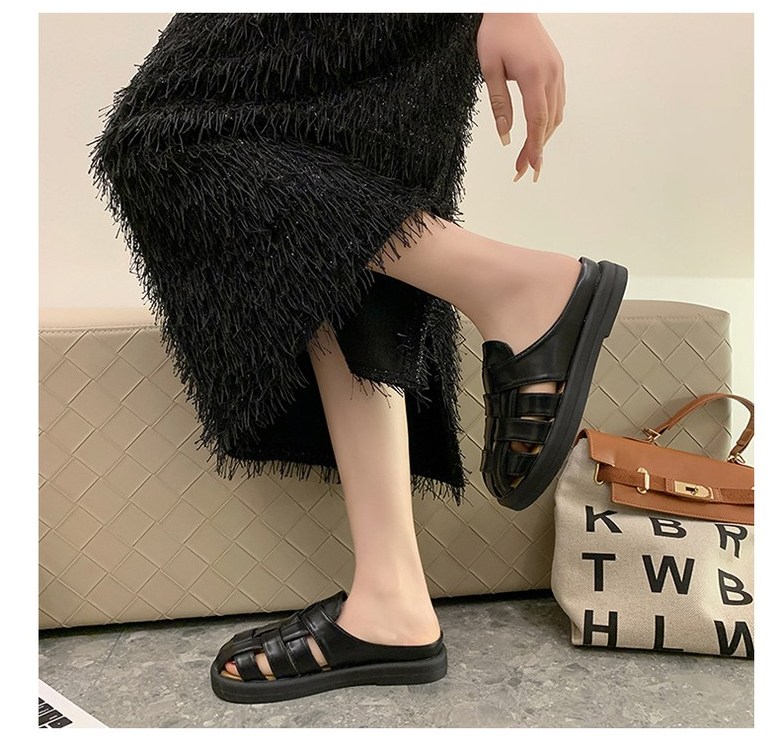 여성 발편한 사계절 여성뮬슬리퍼형샌들