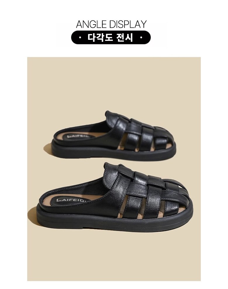 여성 발편한 사계절 여성뮬슬리퍼형샌들