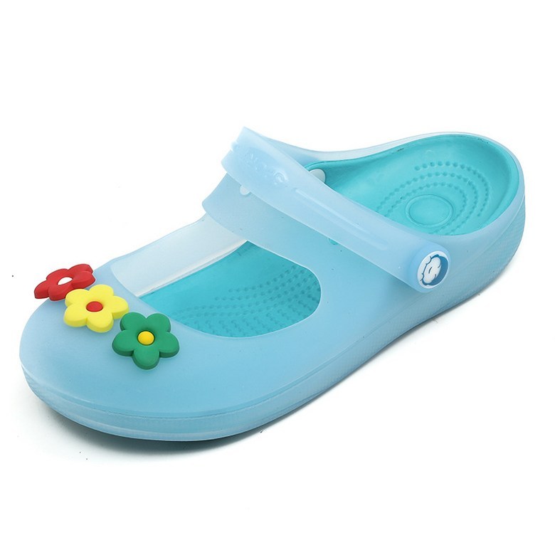 여성 발편한 플라워 여성뮬슬리퍼형샌들