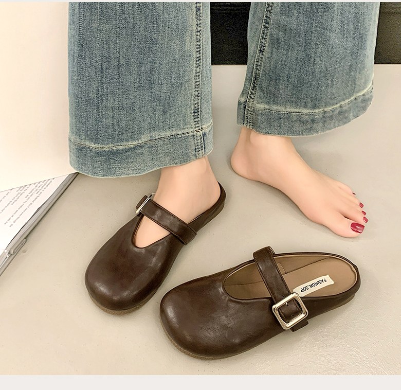 여성 버클 뮬 여성뮬슬리퍼형샌들