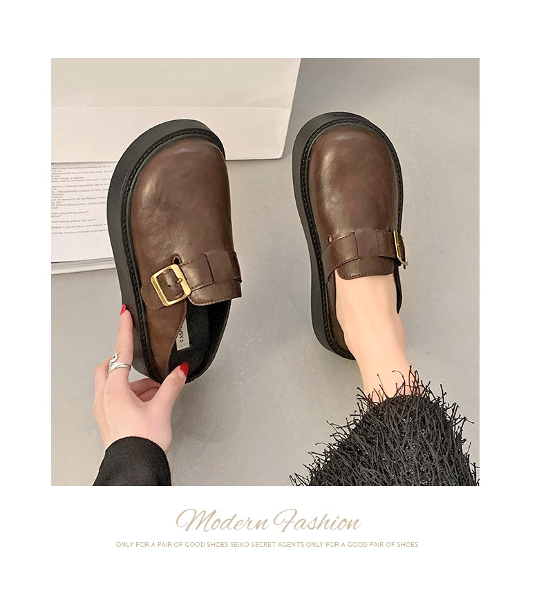 여성 발편한 통굽 여성뮬슬리퍼형샌들