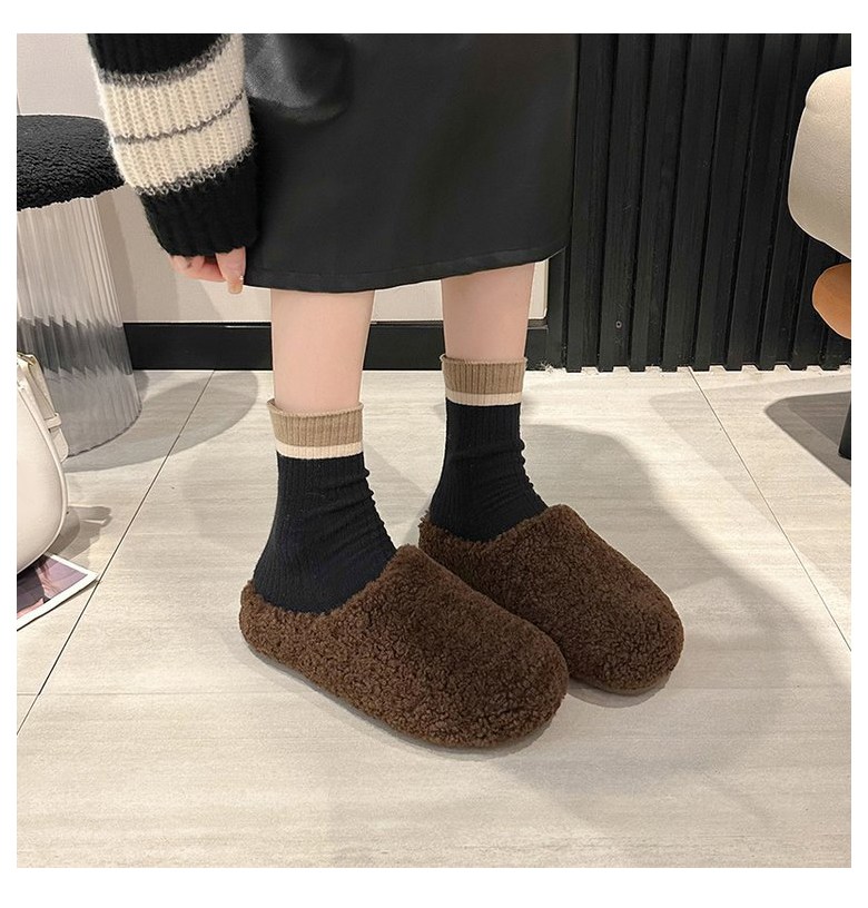 여성 발편한 털 여성뮬슬리퍼형샌들