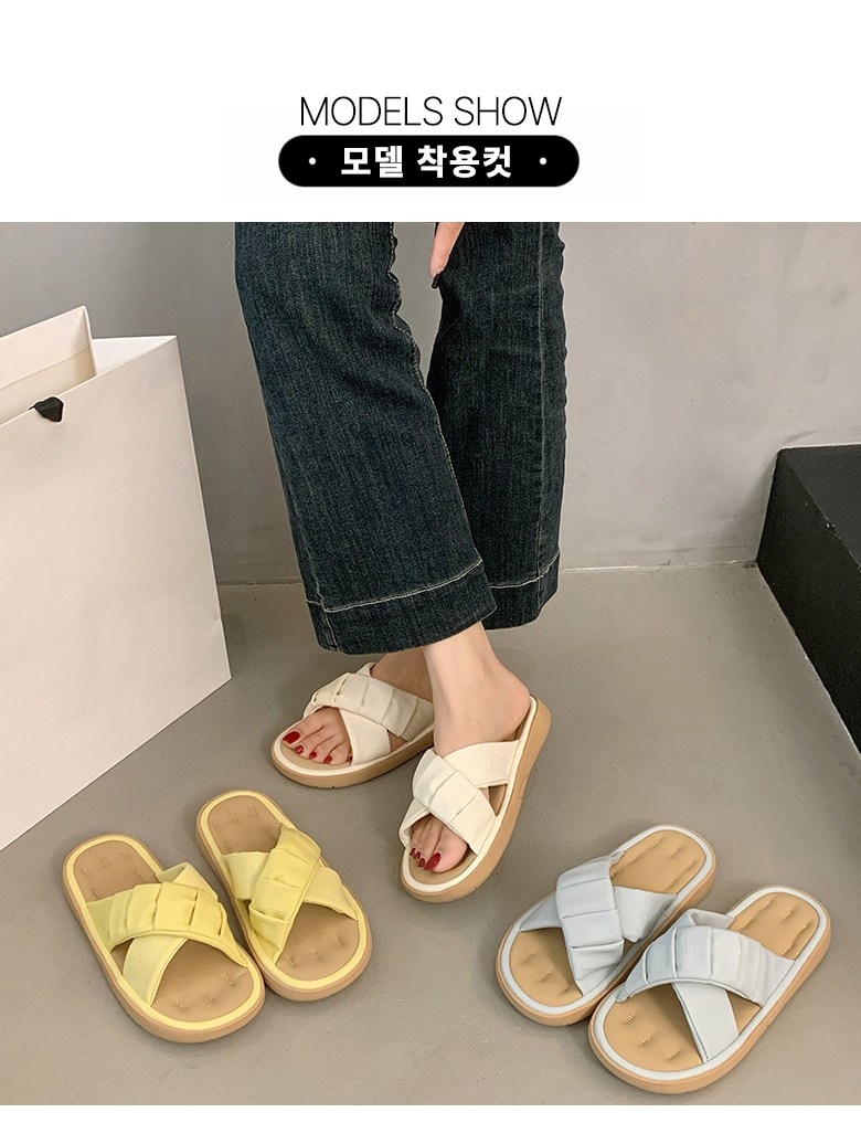여성 발편한 스트랩 여성뮬슬리퍼형샌들