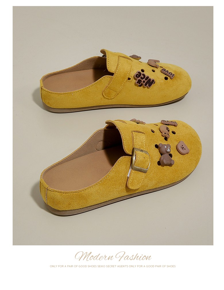 여성 귀여운 파츠 여성뮬슬리퍼형샌들