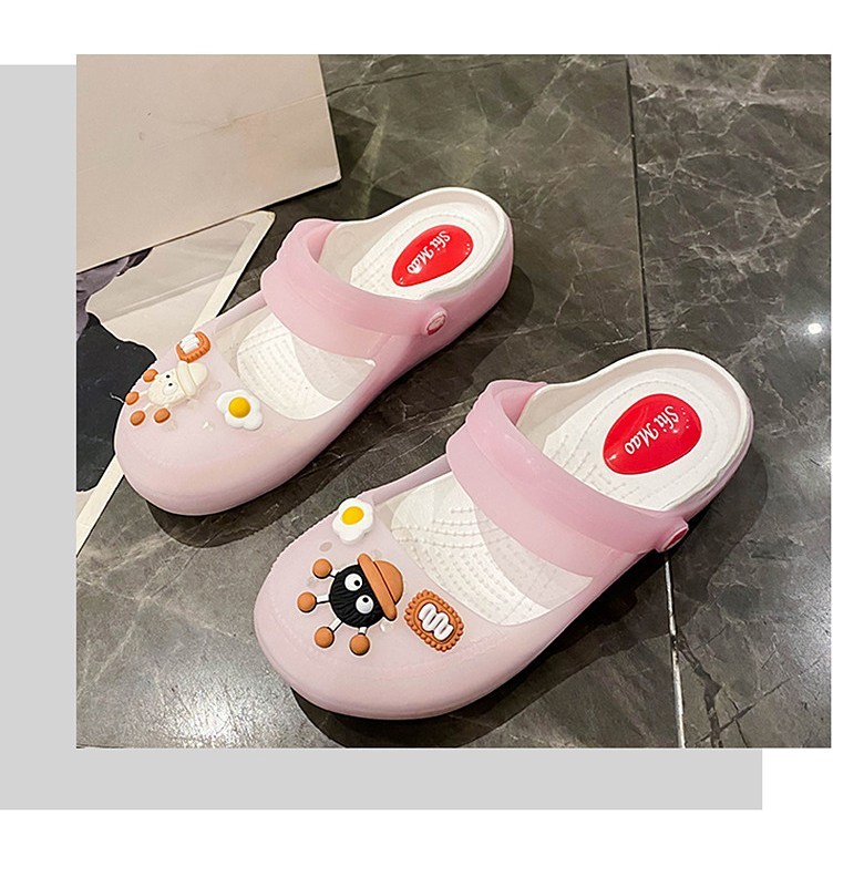 여성 발편한 캐릭터 여성뮬슬리퍼형샌들