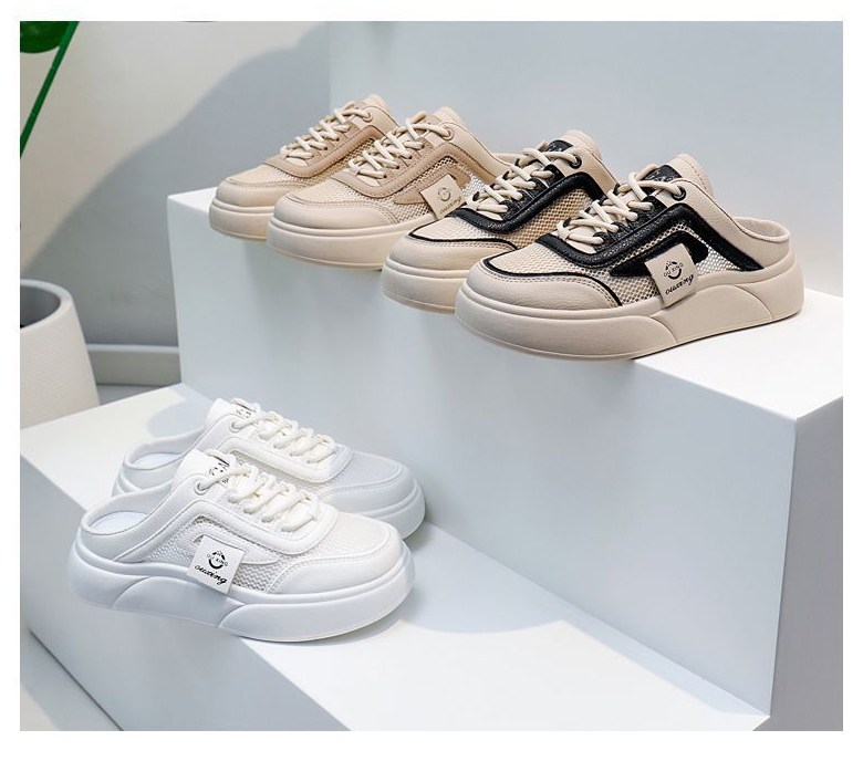 여성 발편한 메쉬 여성뮬슬리퍼형샌들