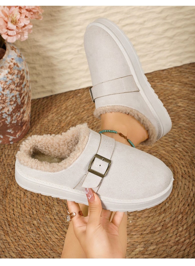 여성 빈티지 털 여성뮬슬리퍼형샌들