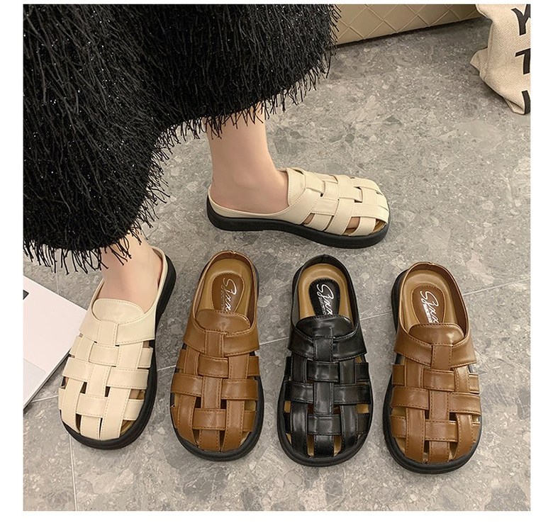 여성 발편한 사계절 여성뮬슬리퍼형샌들