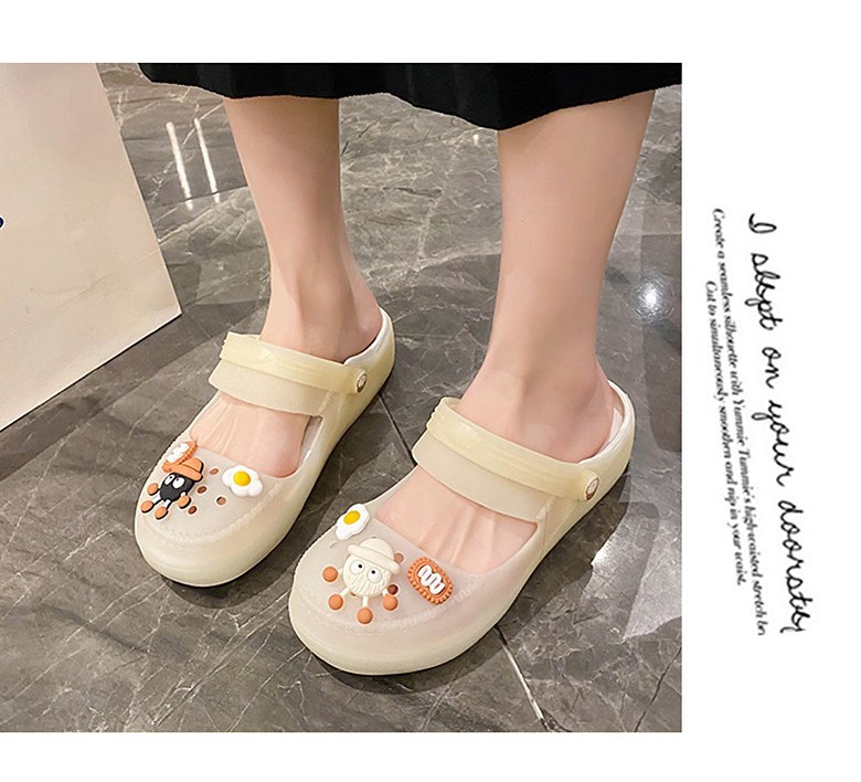 여성 발편한 캐릭터 여성뮬슬리퍼형샌들