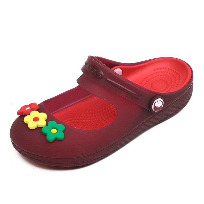 여성 발편한 플라워 여성뮬슬리퍼형샌들