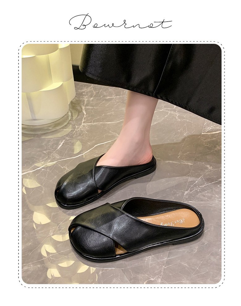 여성 트렌디 발편한 여성뮬슬리퍼형샌들