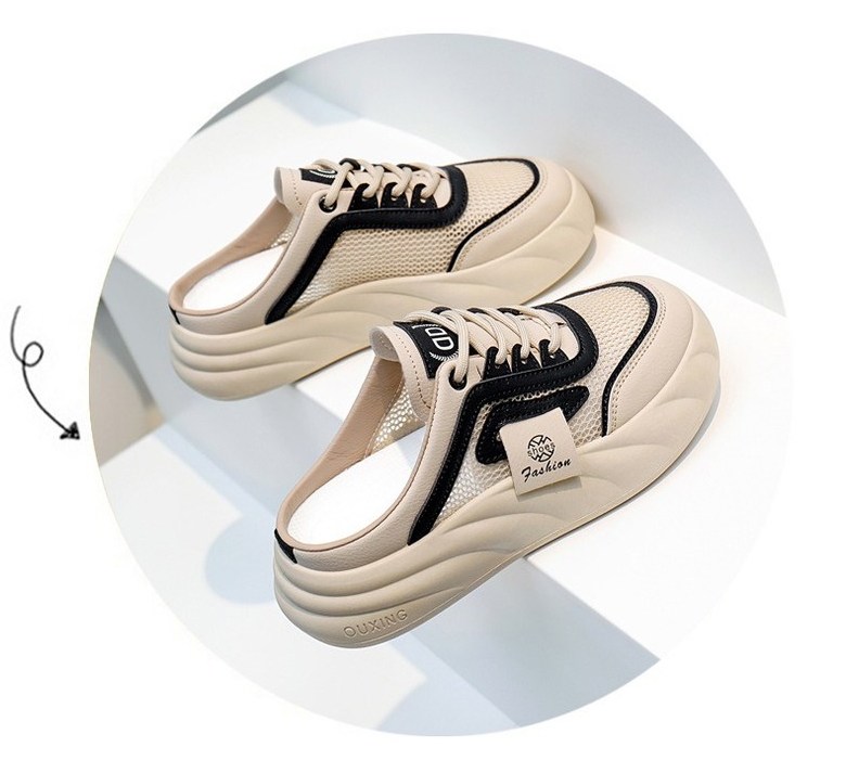 여성 볼넓은 통굽 여성뮬슬리퍼형샌들