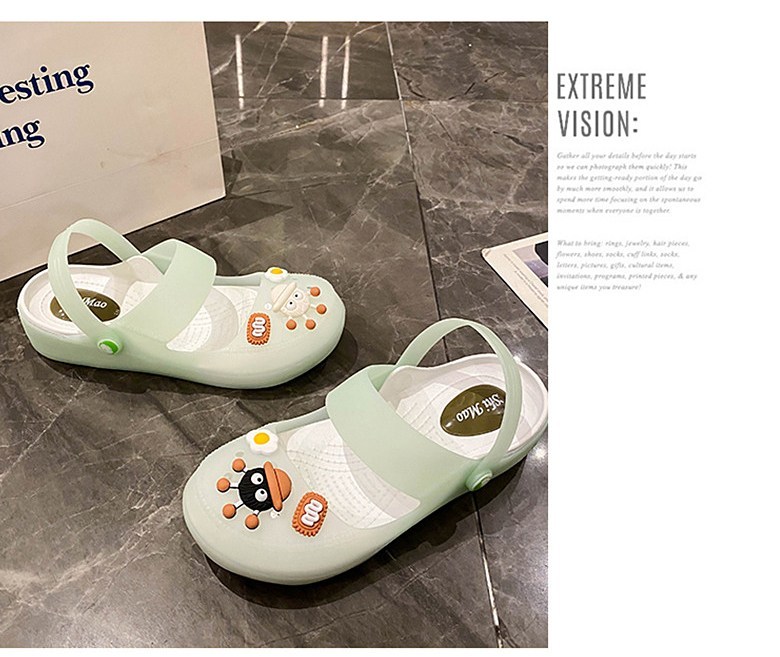 여성 발편한 캐릭터 여성뮬슬리퍼형샌들