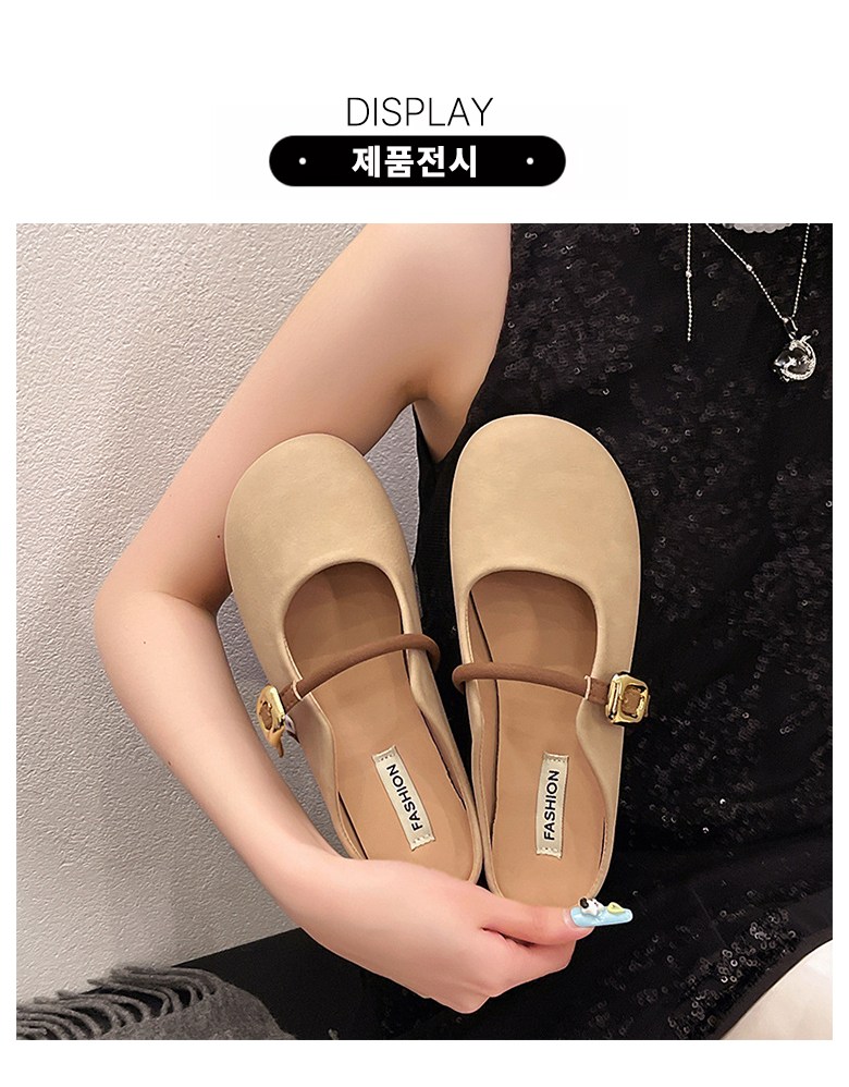 여성 귀여운 메리제인 여성뮬슬리퍼형샌들