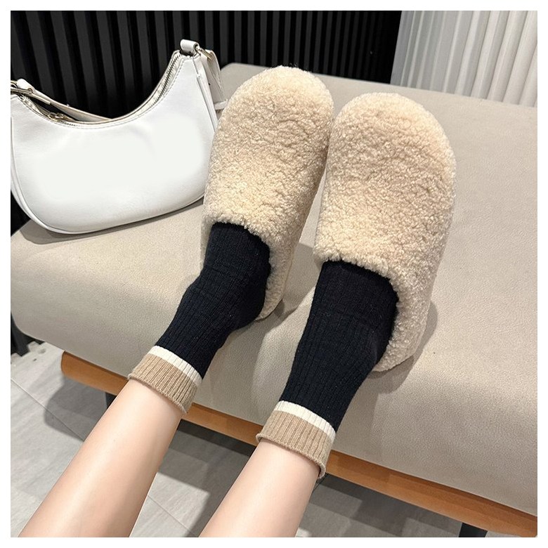 여성 발편한 털 여성뮬슬리퍼형샌들