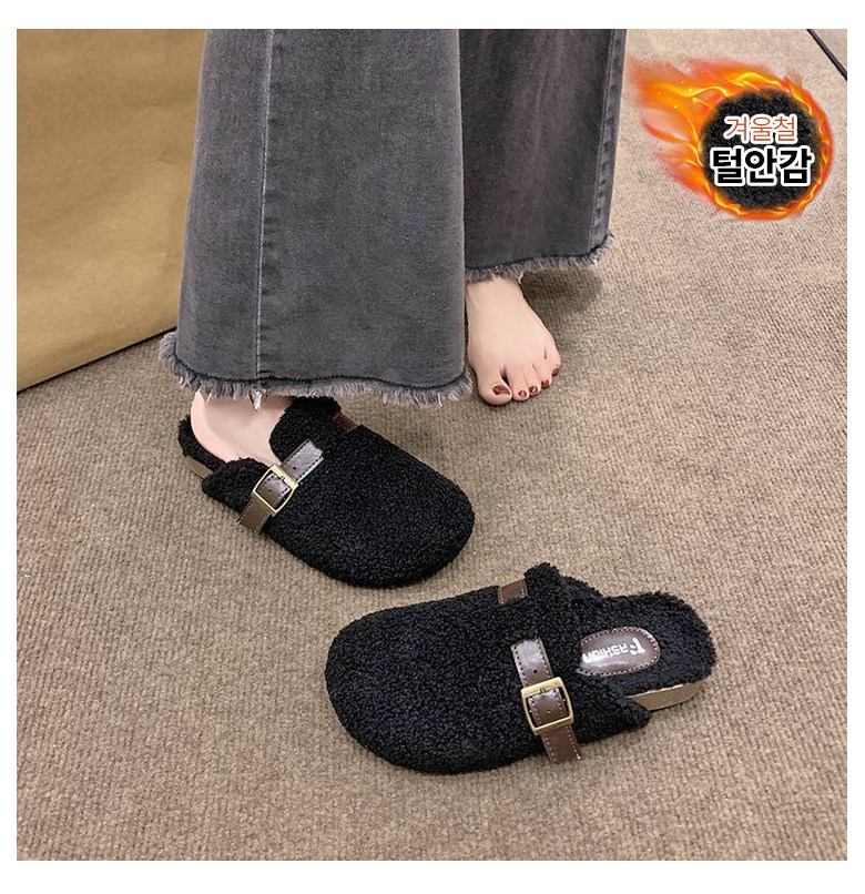 여성 따뜻한 뮬 여성뮬슬리퍼형샌들