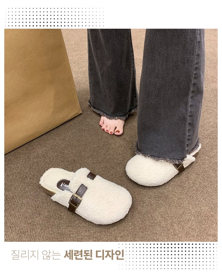 여성 따뜻한 뮬 여성뮬슬리퍼형샌들