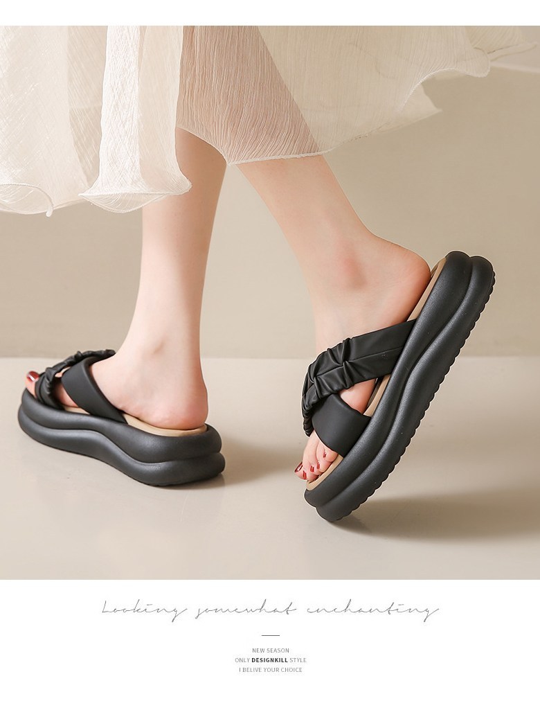 여성 빈티지 발편한 여성뮬슬리퍼형샌들
