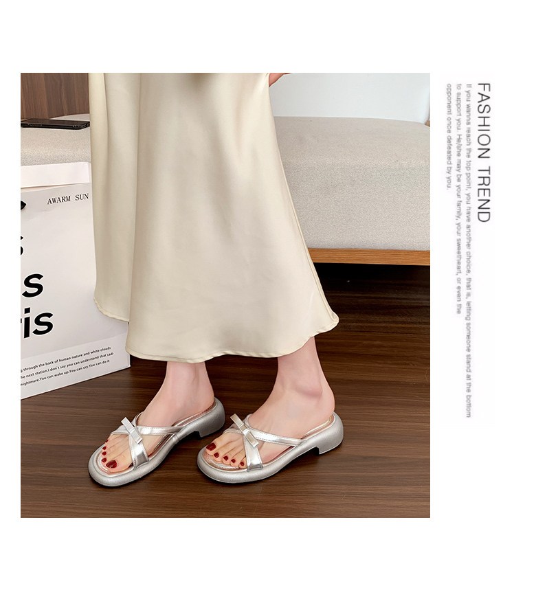 여름 여성 리본 여성뮬슬리퍼형샌들