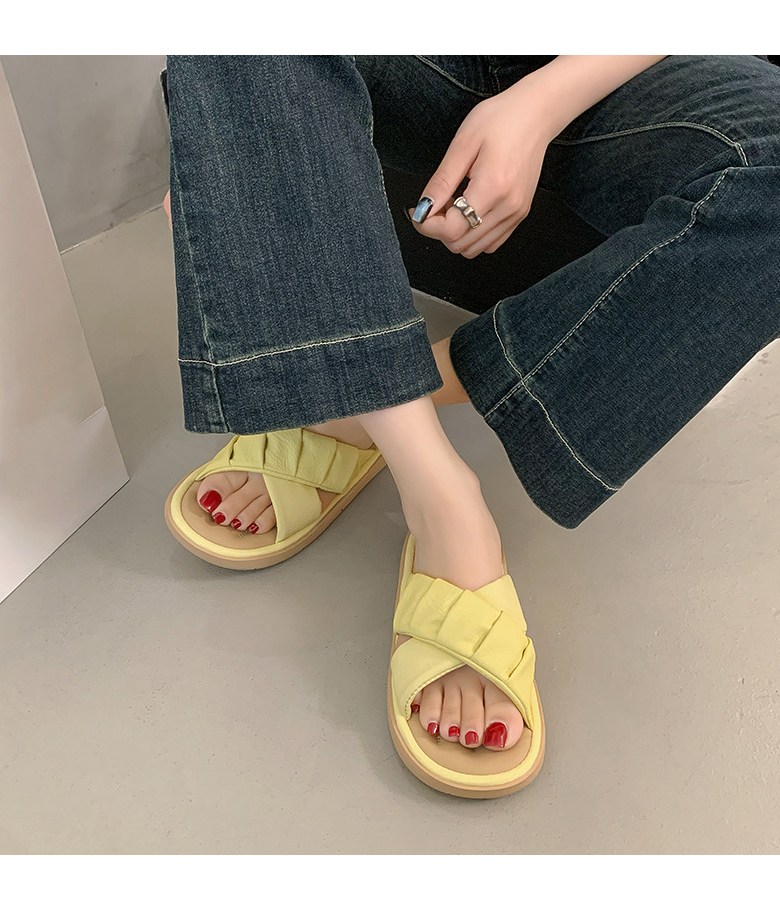 여성 발편한 스트랩 여성뮬슬리퍼형샌들