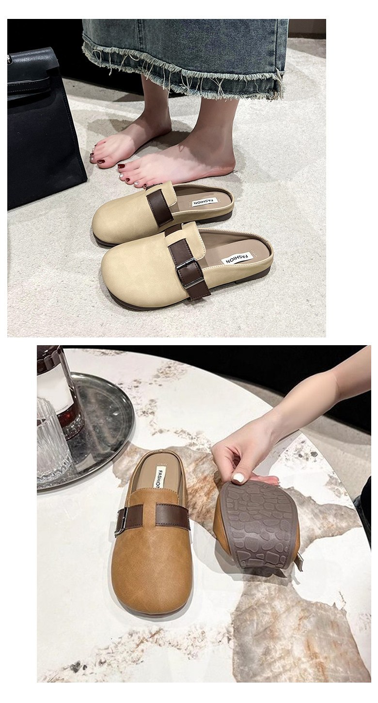 여성 발편한 반 여성뮬슬리퍼형샌들