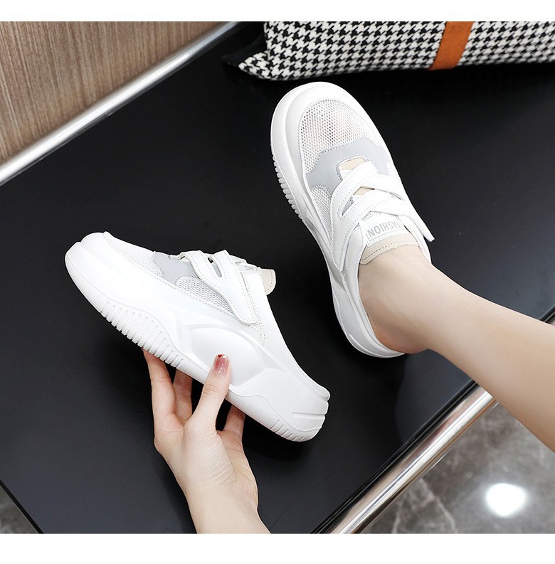 여성 볼넓은 메쉬 여성뮬슬리퍼형샌들