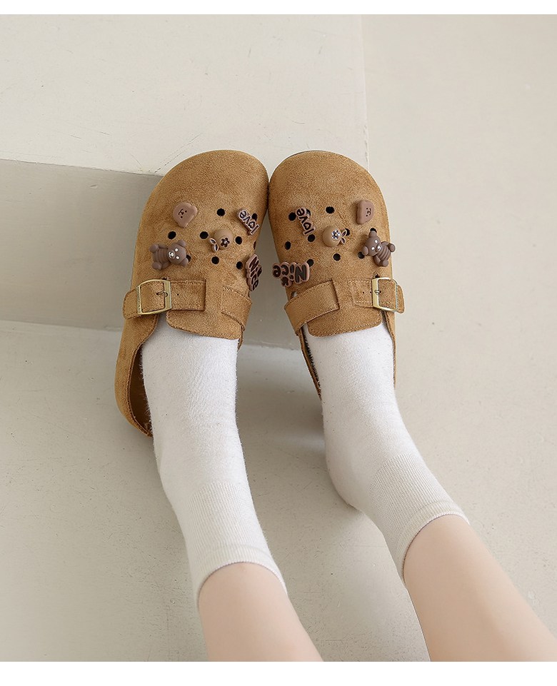 여성 귀여운 파츠 여성뮬슬리퍼형샌들