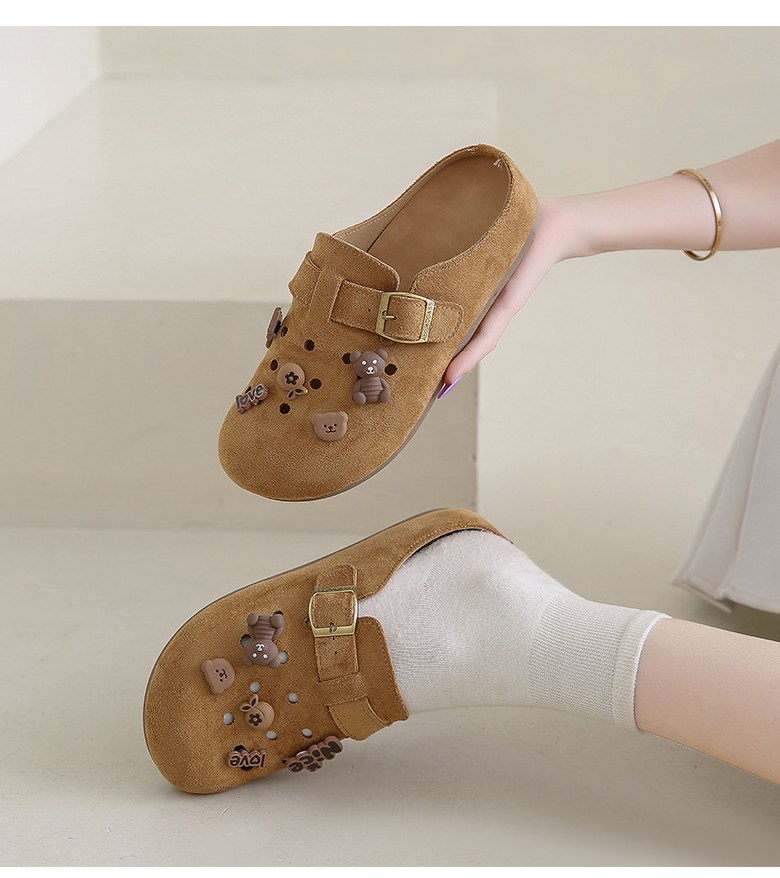 여성 귀여운 파츠 여성뮬슬리퍼형샌들